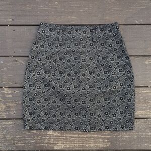 A Byer Vintage 90s Black Flower Skirt